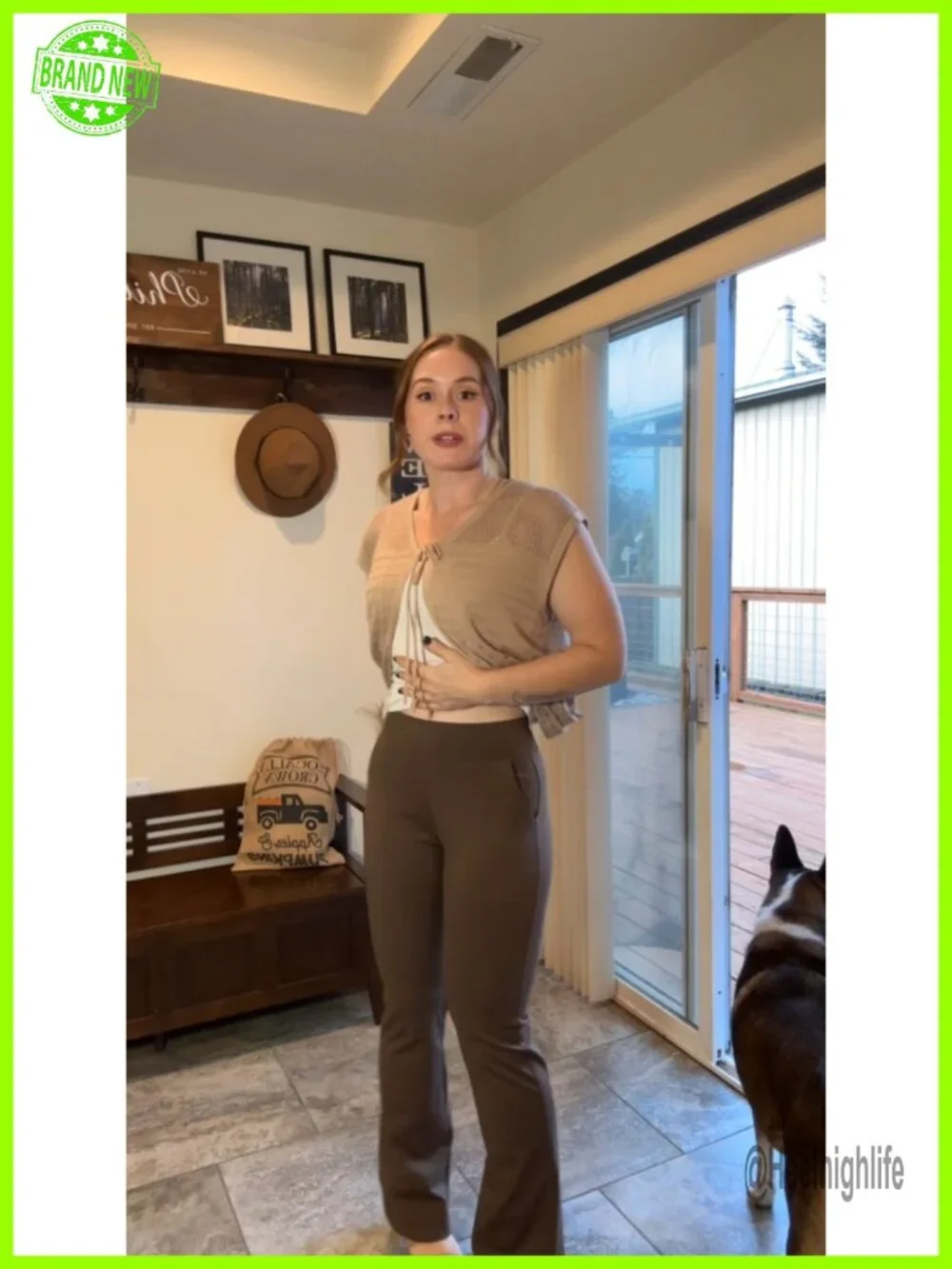 High Waisted Bootcut Dress Pants Pull On Yoga Work Slacks Pockets